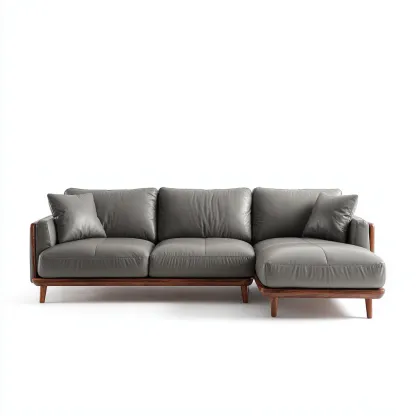 Hoekbank - leer - 280x180x85 cm - grijs - modern ontwerp-Chicuse