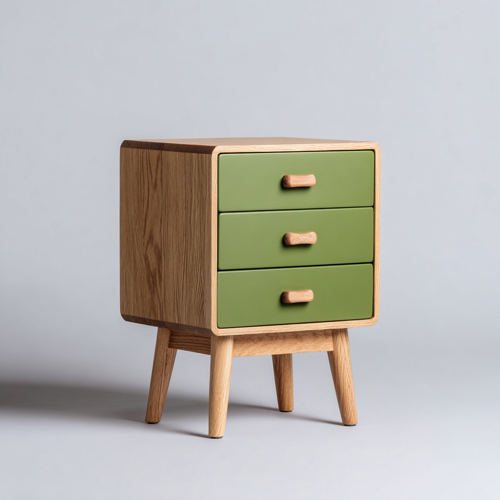 Archiefkast - Hout - 40x35x60 cm - Groen-Natuurlijk - Scandinavisch ontwerp-Chicuse