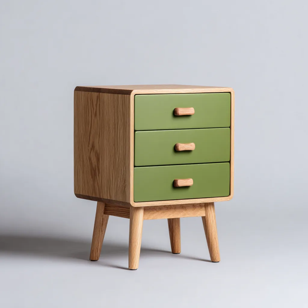 Archiefkast - Hout - 40x35x60 cm - Groen-Natuurlijk - Scandinavisch ontwerp-Chicuse