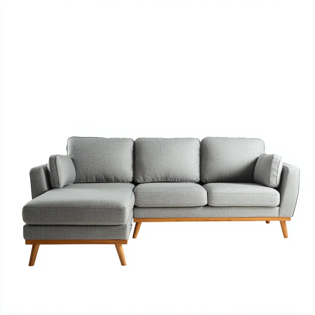 Hoekbank - stof - 266x176x85 cm - lichtgrijs - Scandinavisch ontwerp-Chicuse