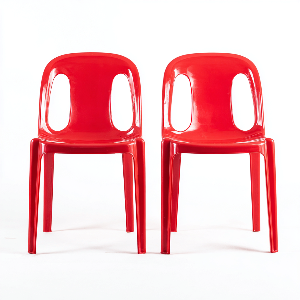 Tuinstoel - kunststof - 44x48x80 cm - rood - modern ontwerp-Chicuse