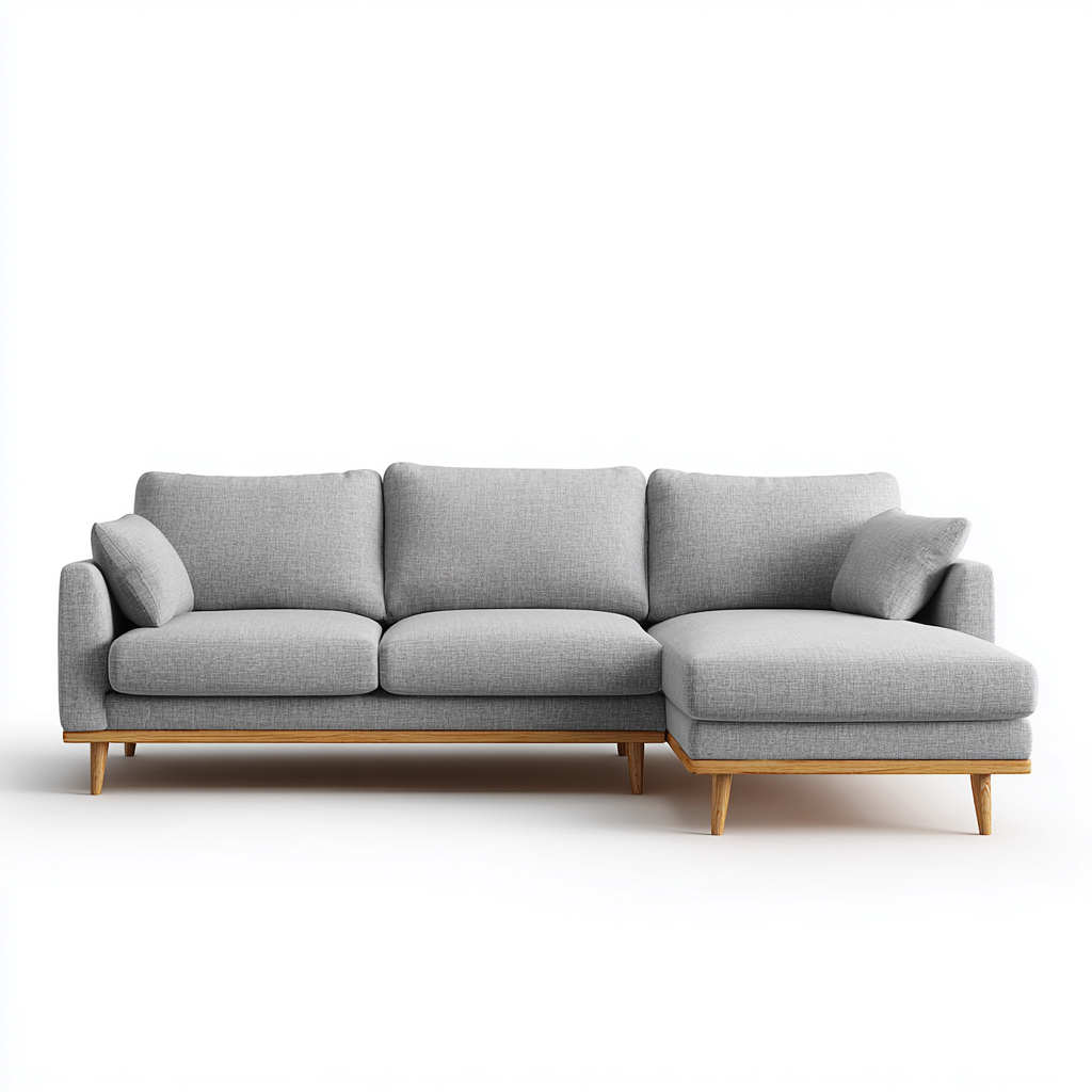 Hoekbank - stof - 268x178x85 cm - lichtgrijs - Scandinavisch ontwerp-Chicuse