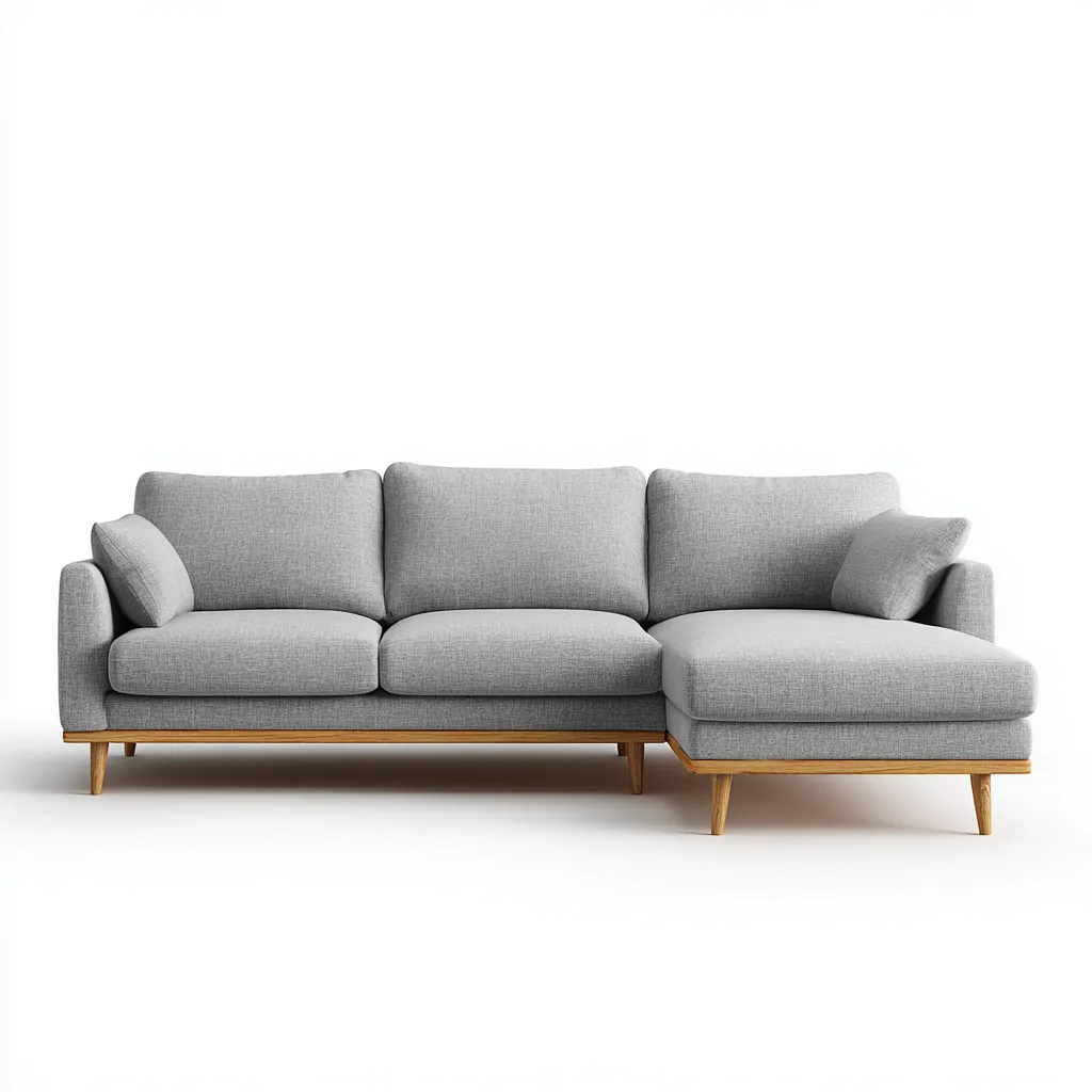 Hoekbank - stof - 268x178x85 cm - lichtgrijs - Scandinavisch ontwerp-Chicuse