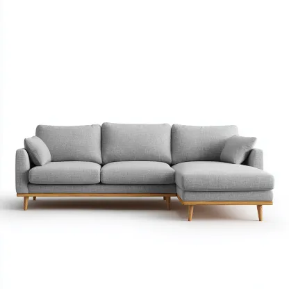 Hoekbank - stof - 268x178x85 cm - lichtgrijs - Scandinavisch ontwerp-Chicuse