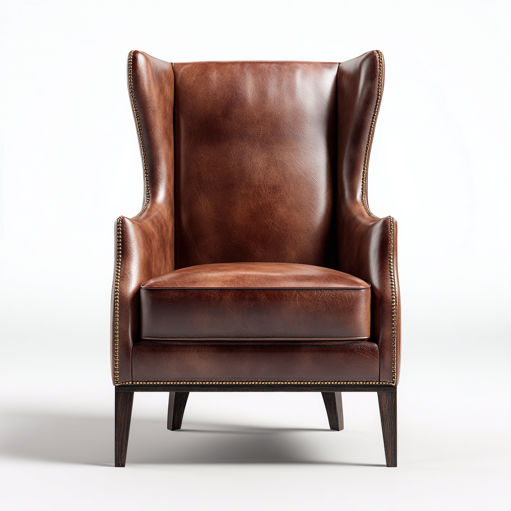 Fauteuil - imitatieleer - 94x88x108 cm - bruin - klassiek design-Chicuse