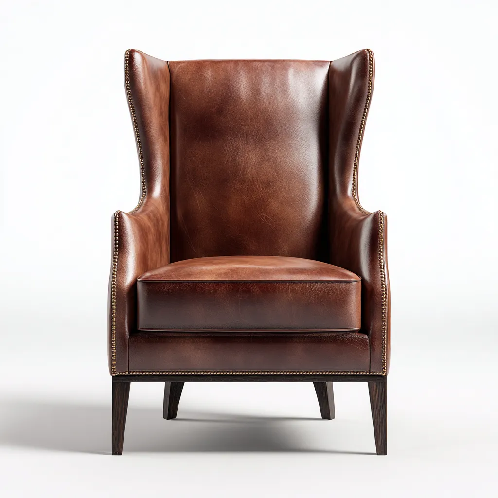 Fauteuil - imitatieleer - 94x88x108 cm - bruin - klassiek design-Chicuse