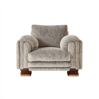 Fauteuil - Chenille stof - 105x95x85 cm - Lichtgrijs - Retro design-Chicuse