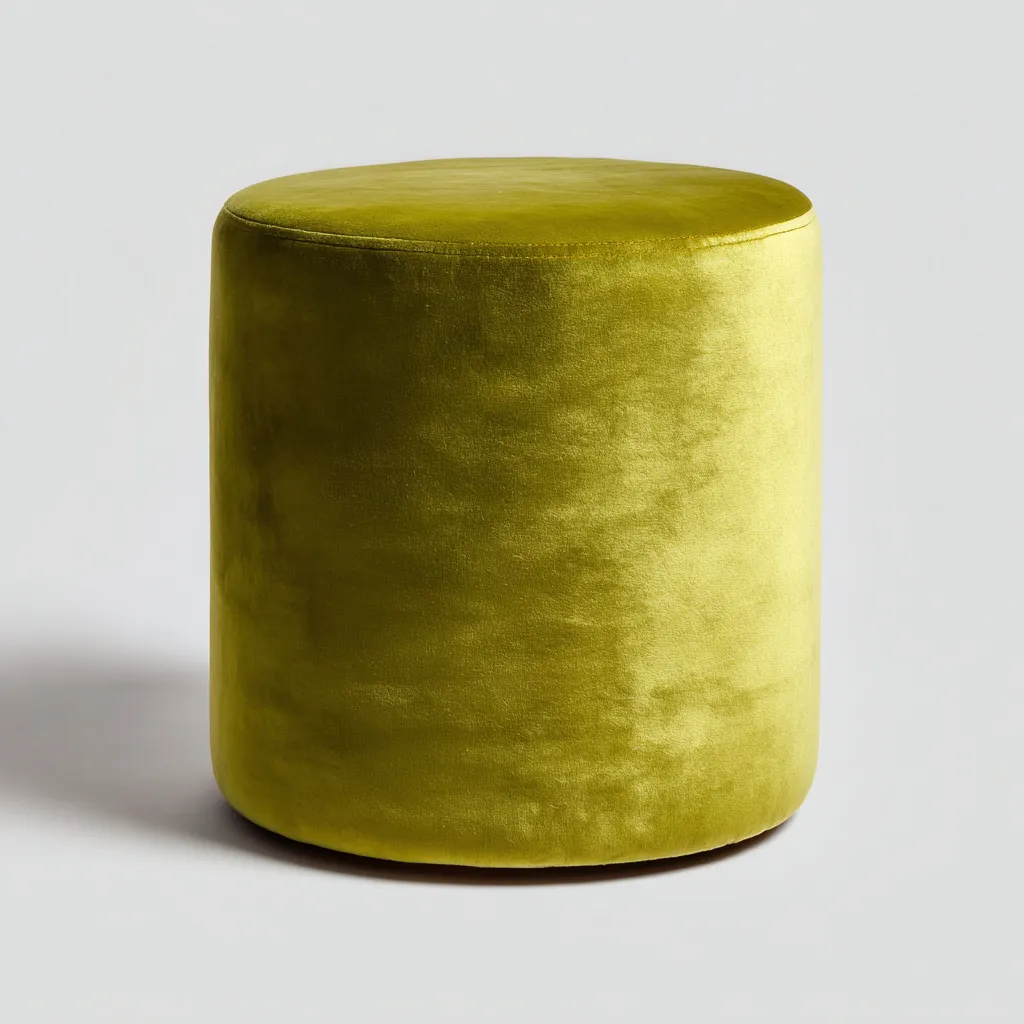 Poef - fluwelen bekleding - 38x38x45 cm - olijfgroen - modern ontwerp-Chicuse