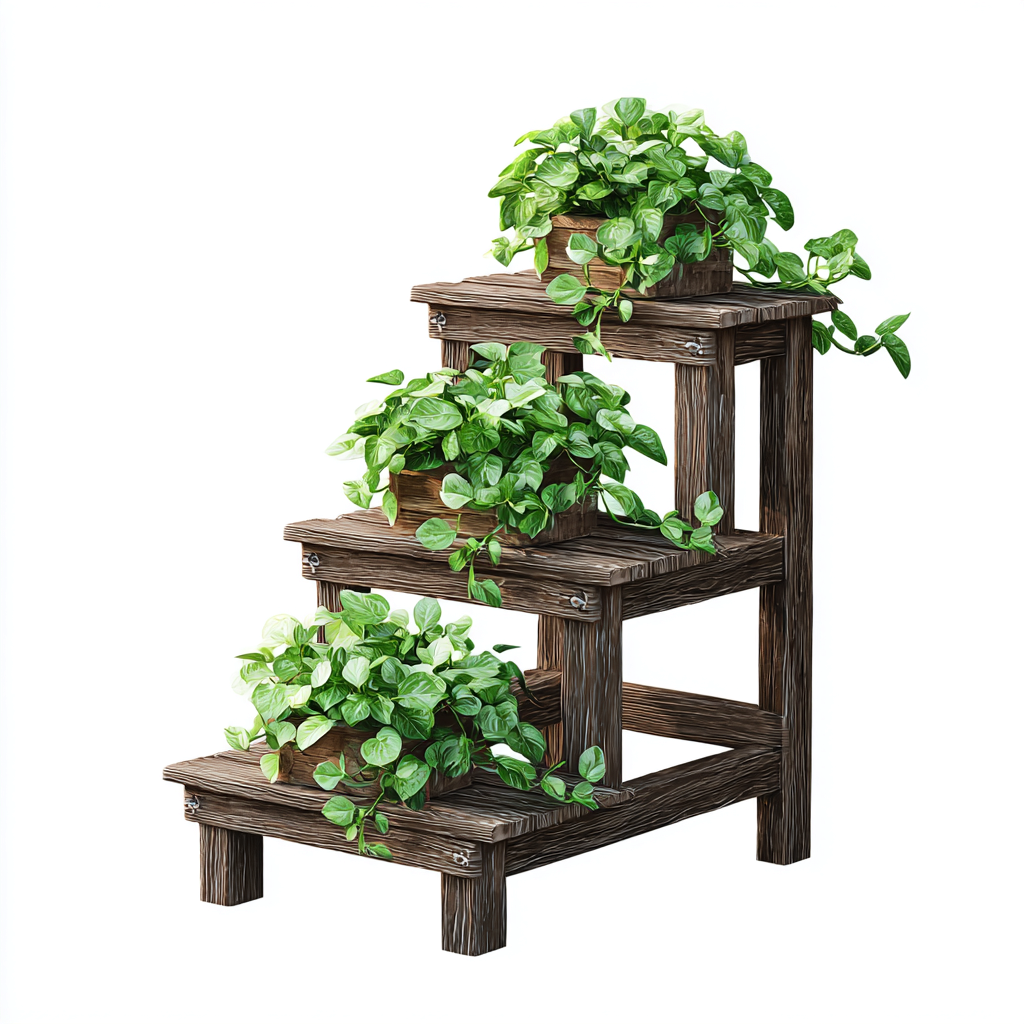 Plantenstandaard - Hout - 70x40x80 cm - Donkerbruin - Klassiek design-Chicuse