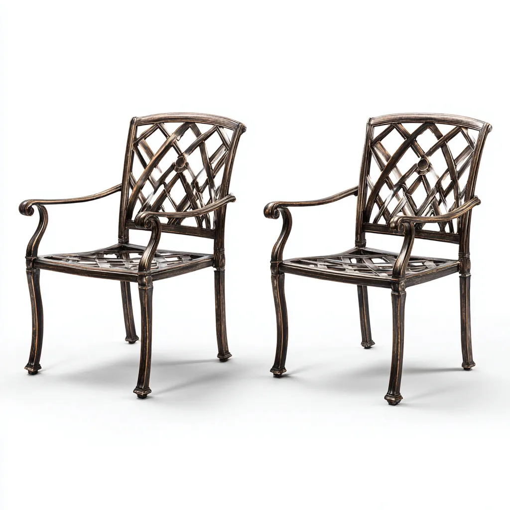 Tuinstoel - aluminium - 61x64x91 cm - donkerbrons - klassiek ontwerp-Chicuse