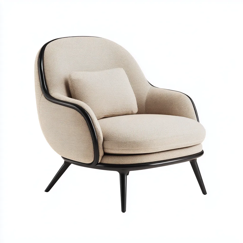 Fauteuil - Stof-metaal - 84x82x90 cm - Beige - Modern design-Chicuse