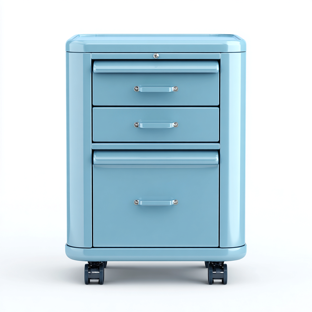 Archiefkast - Metaal - 40x35x75 cm - Lichtblauw - Industriële stijl-Chicuse