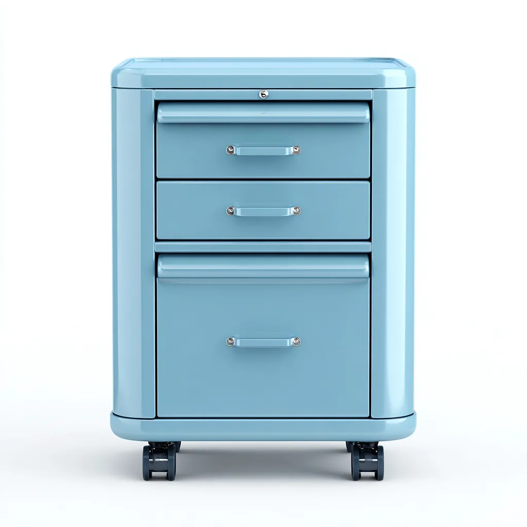 Archiefkast - Metaal - 40x35x75 cm - Lichtblauw - Industriële stijl-Chicuse