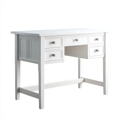Bureau - Hout - 120x60x75 cm - Wit - Klassiek ontwerp met lade-indeling-Chicuse