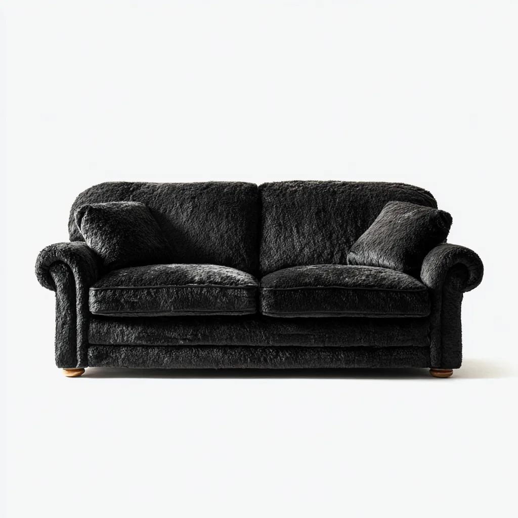 Twee zitsbank - fluweel - 175x92x86 cm - zwart - klassiek ontwerp-Chicuse