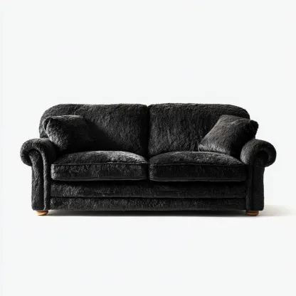 Twee zitsbank - fluweel - 175x92x86 cm - zwart - klassiek ontwerp-Chicuse