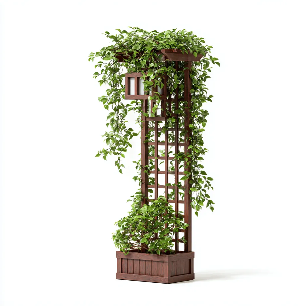 Plantenstandaard - Hout - 80x35x180 cm - Bruin - Klassiek design-Chicuse