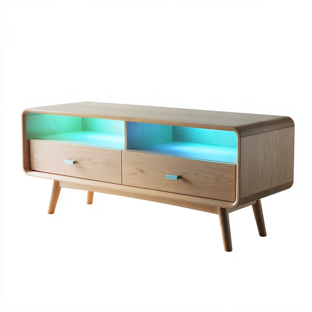 Tv-meubel - Eikenhout - 130x40x55 cm - Lichtbruin - Modern design-Chicuse