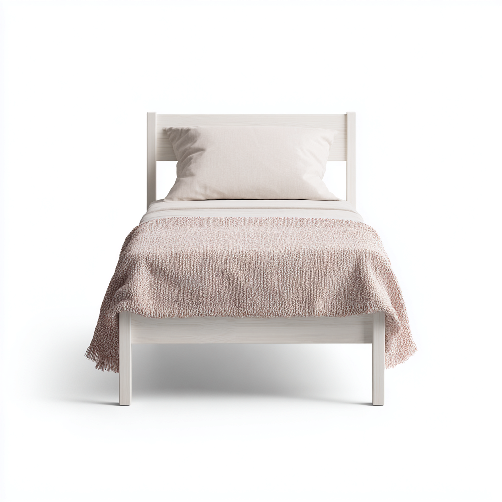 Eenpersoonsbed - Massief hout - 200x100x90 cm - Wit - Minimalistisch ontwerp-Chicuse