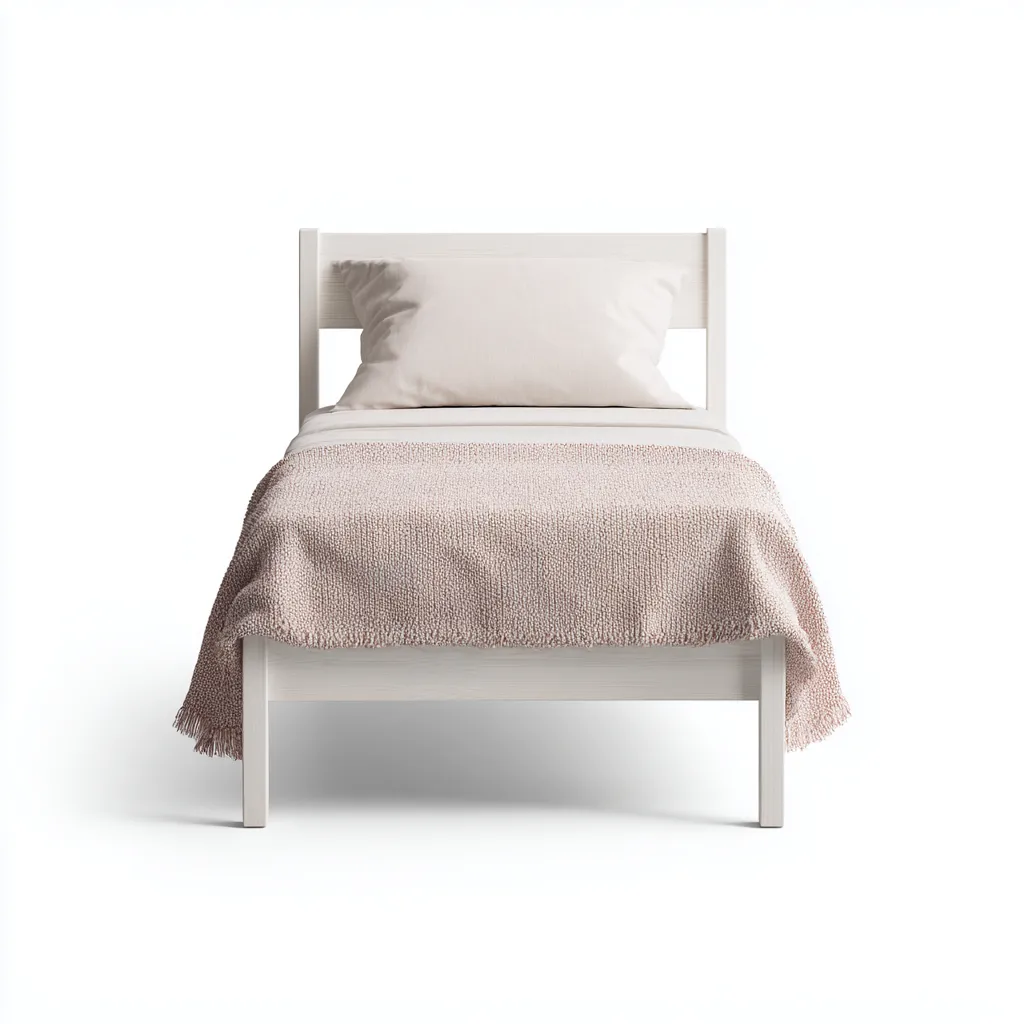 Eenpersoonsbed - Massief hout - 200x100x90 cm - Wit - Minimalistisch ontwerp-Chicuse