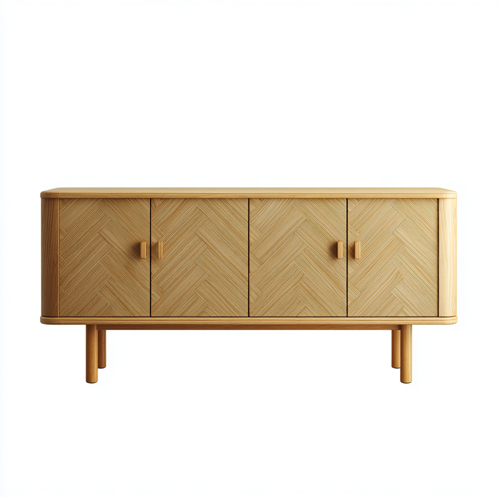 Tv-meubel - Hout - 160x45x70 cm - Lichtbruin - Modern design-Chicuse