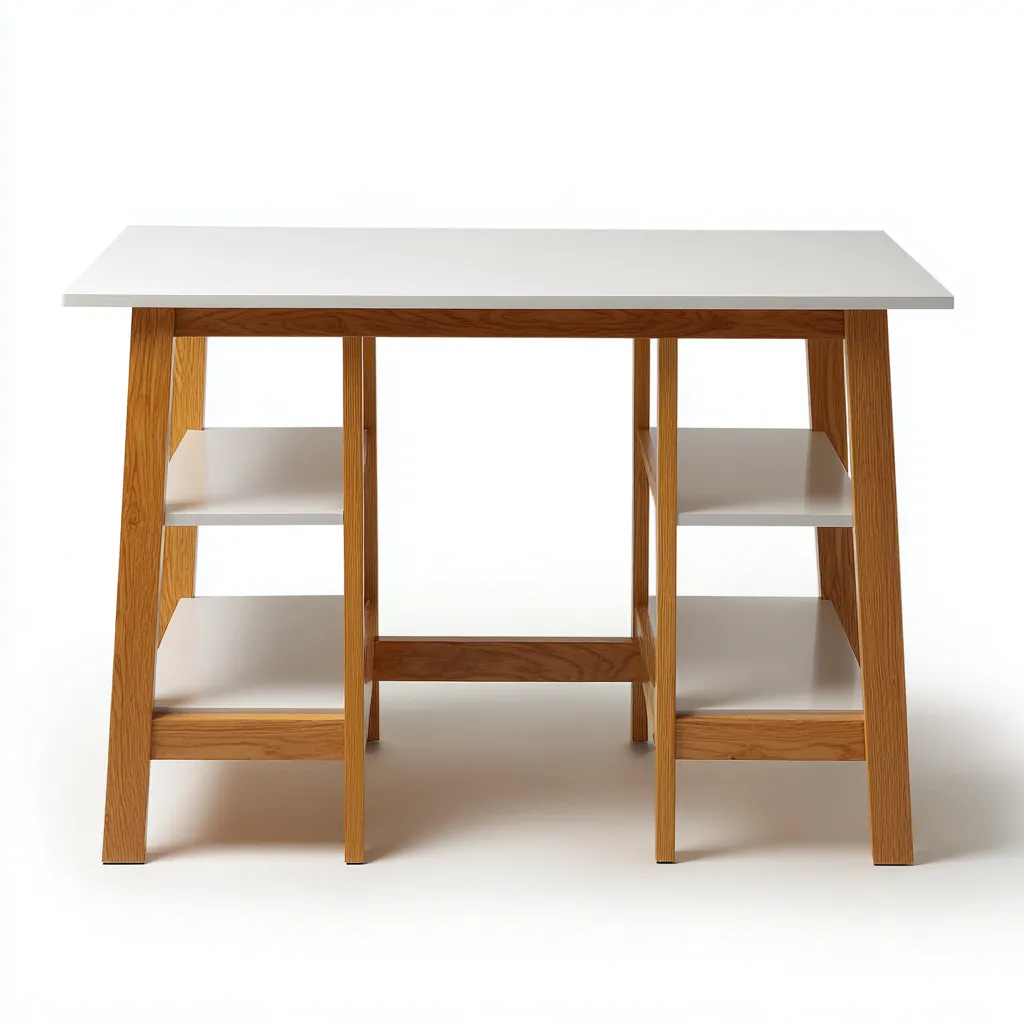 Bureau - Hout - 135x65x75 cm - Wit-Natuurlijk - Scandinavisch ontwerp-Chicuse