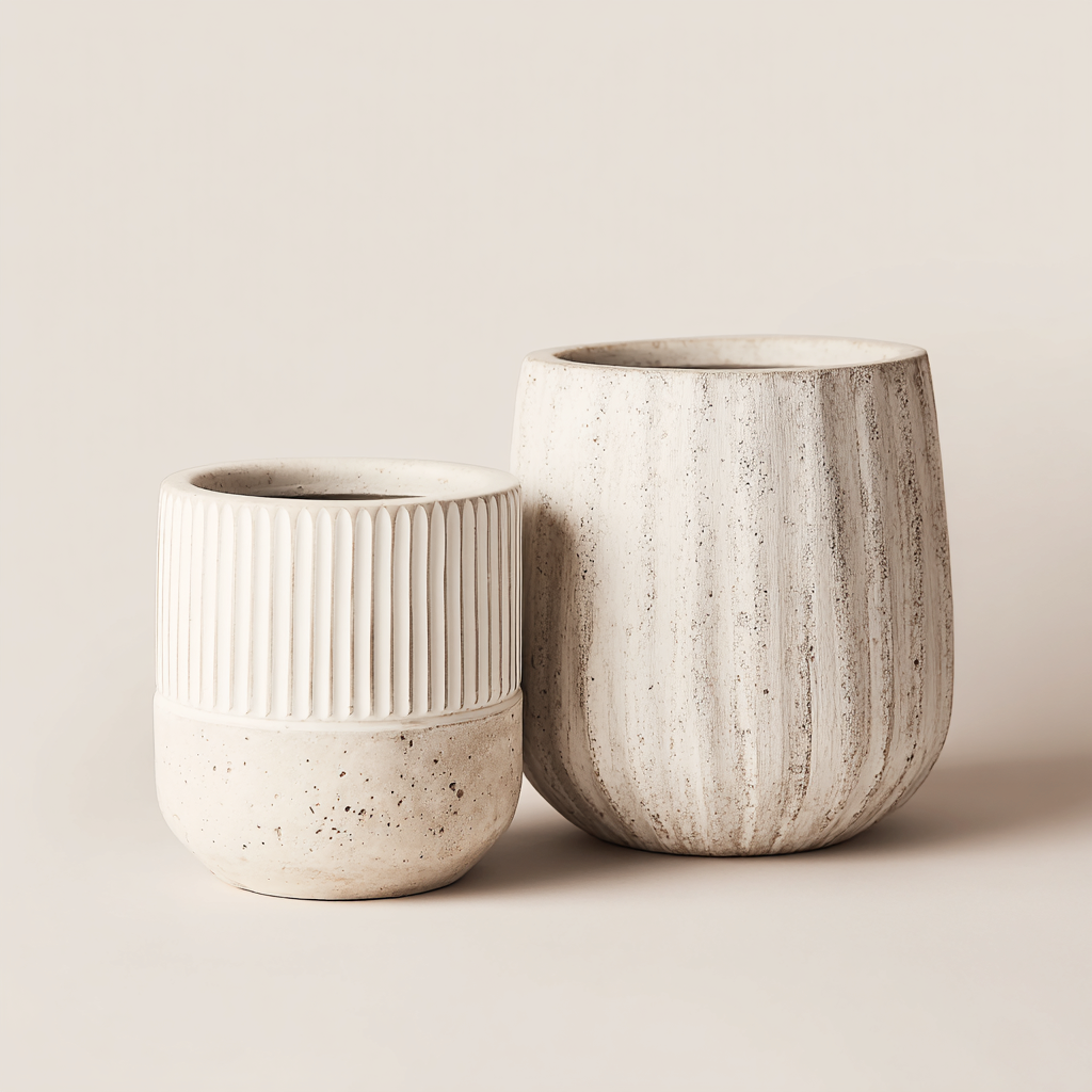 Bloempot - Keramiek - 35x40 cm - 28x32 cm - Wit - Modern design-Chicuse