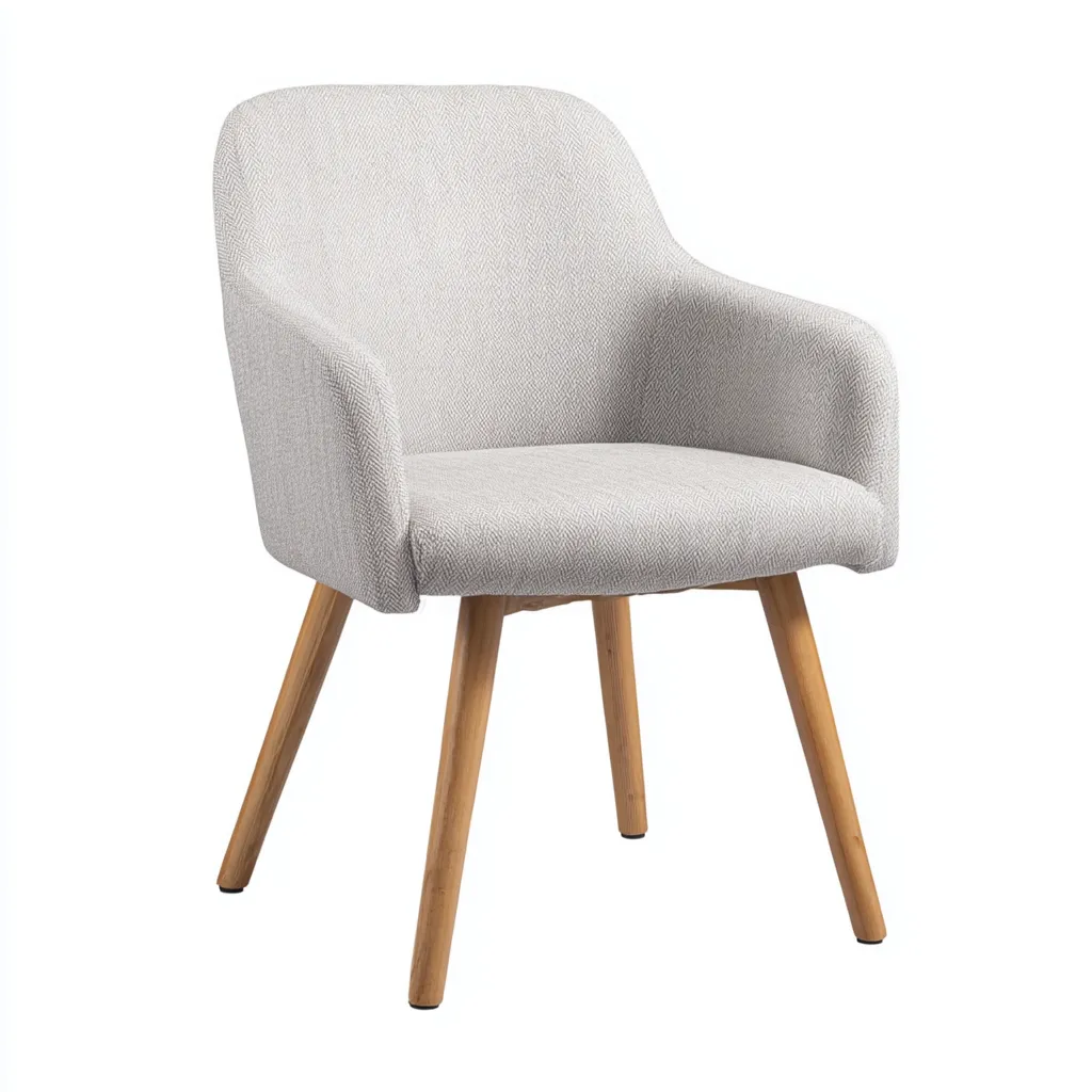 Fauteuil - Stof-hout - 62x60x83 cm - Lichtgrijs - Scandinavisch ontwerp-Chicuse