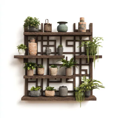 Plantenstandaard - Hout - 100x25x120 cm - Donkerbruin - Vintage stijl-Chicuse