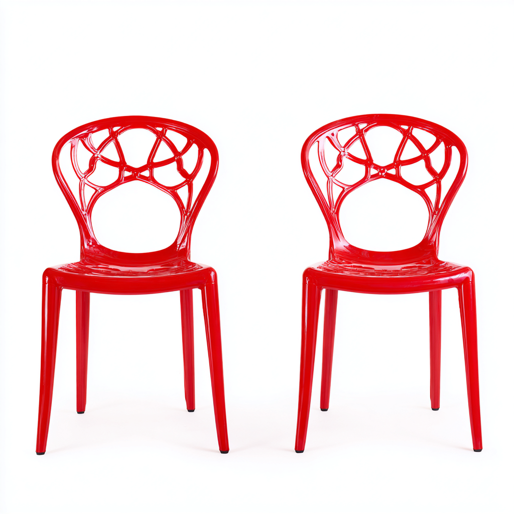 Tuinstoel - kunststof - 46x52x85 cm - rood - modern ontwerp-Chicuse