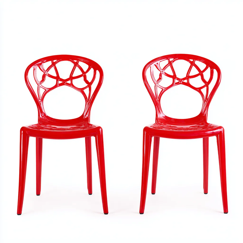 Tuinstoel - kunststof - 46x52x85 cm - rood - modern ontwerp-Chicuse