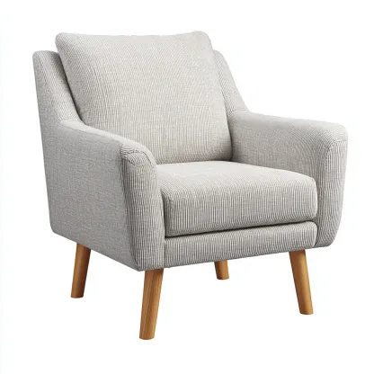Fauteuil - Stof-hout - 78x76x85 cm - Lichtgrijs - Scandinavisch ontwerp-Chicuse