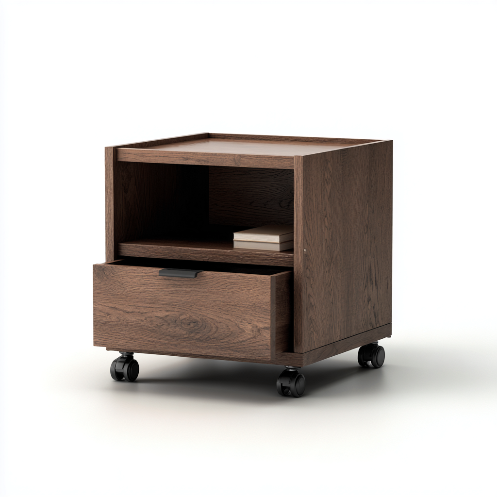 Archiefkast - Eikenhout - 40x35x55 cm - Donkerbruin - Moderne stijl-Chicuse