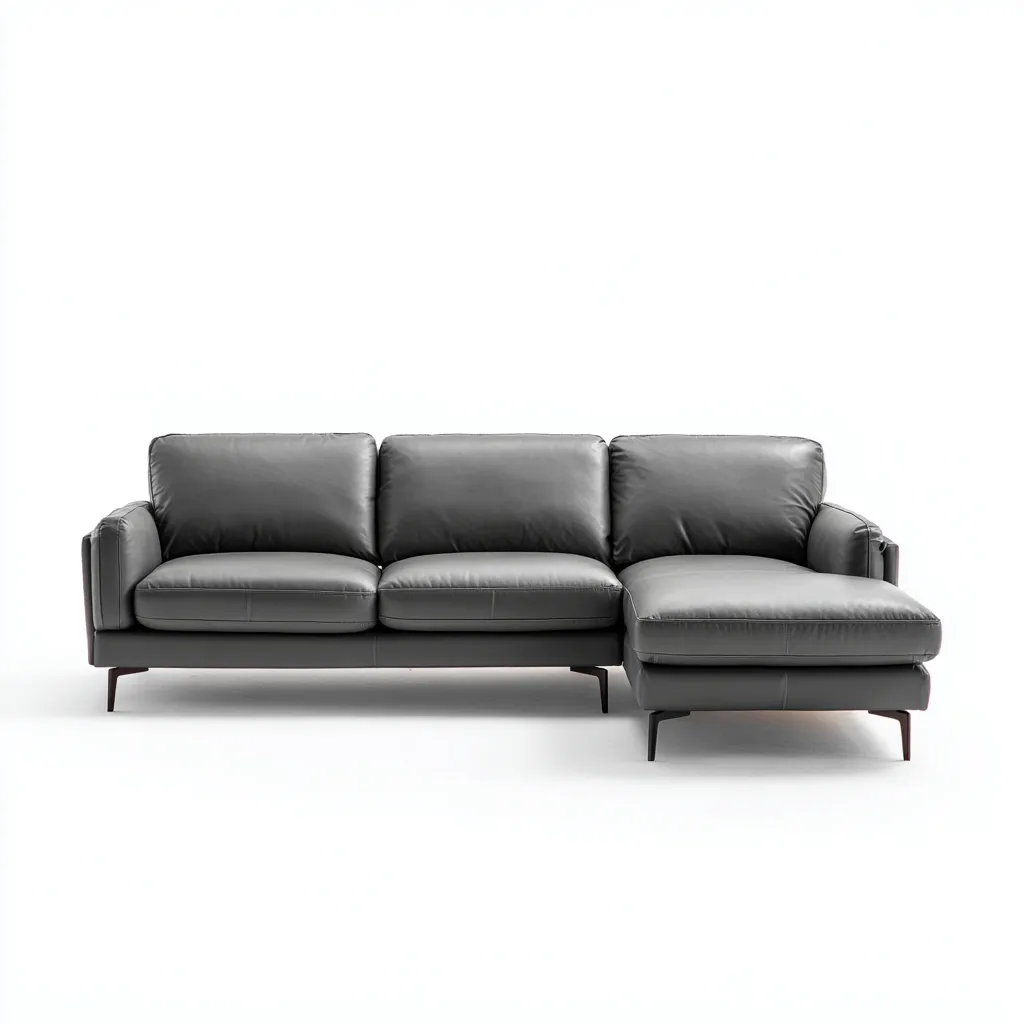 Hoekbank - leer - 270x180x85 cm - donkergrijs - modern ontwerp-Chicuse