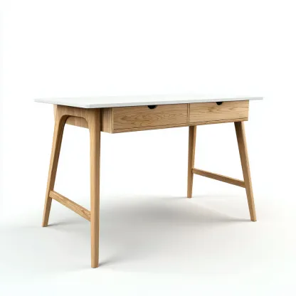 Bureau - Hout - 120x60x75 cm - Wit-Eiken - Scandinavisch ontwerp met lades-Chicuse