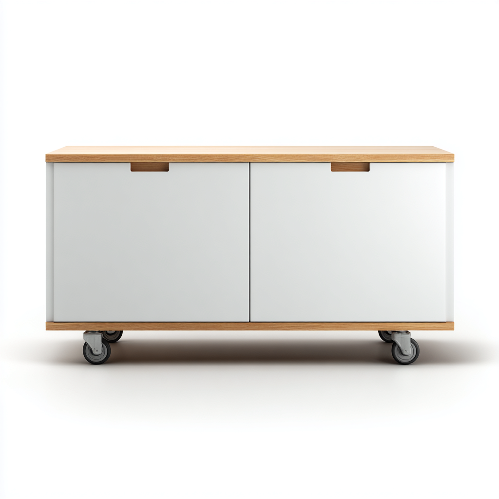 Archiefkast - Hout - 80x40x55 cm - Wit-Natuurlijk - Modern ontwerp-Chicuse