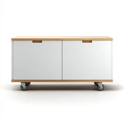 Archiefkast - Hout - 80x40x55 cm - Wit-Natuurlijk - Modern ontwerp-Chicuse