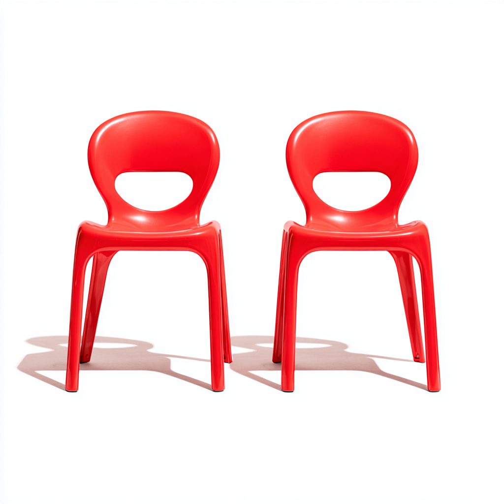 Tuinstoel - kunststof - 45x50x80 cm - rood - modern ontwerp-Chicuse