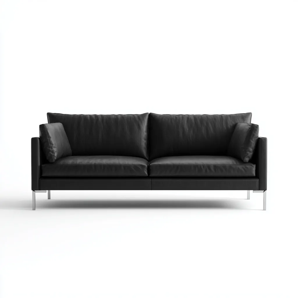 Twee zitsbank - leer - 175x92x85 cm - zwart - modern ontwerp-Chicuse