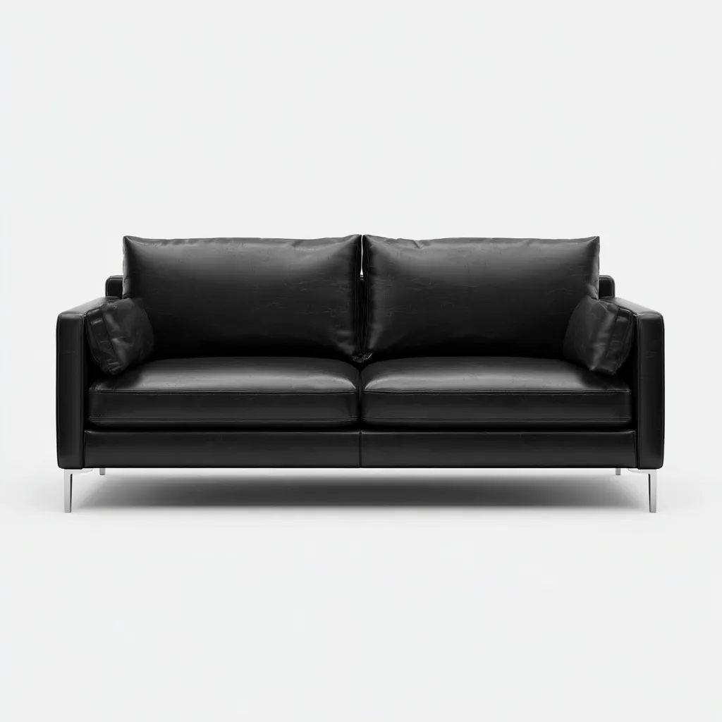 Twee zitsbank - leer - 175x90x85 cm - zwart - modern ontwerp-Chicuse