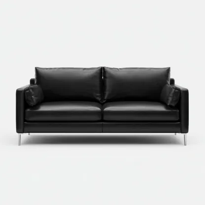 Twee zitsbank - leer - 175x90x85 cm - zwart - modern ontwerp-Chicuse