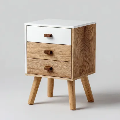 Archiefkast - Hout - 40x35x65 cm - Wit-Bruin - Scandinavisch ontwerp-Chicuse