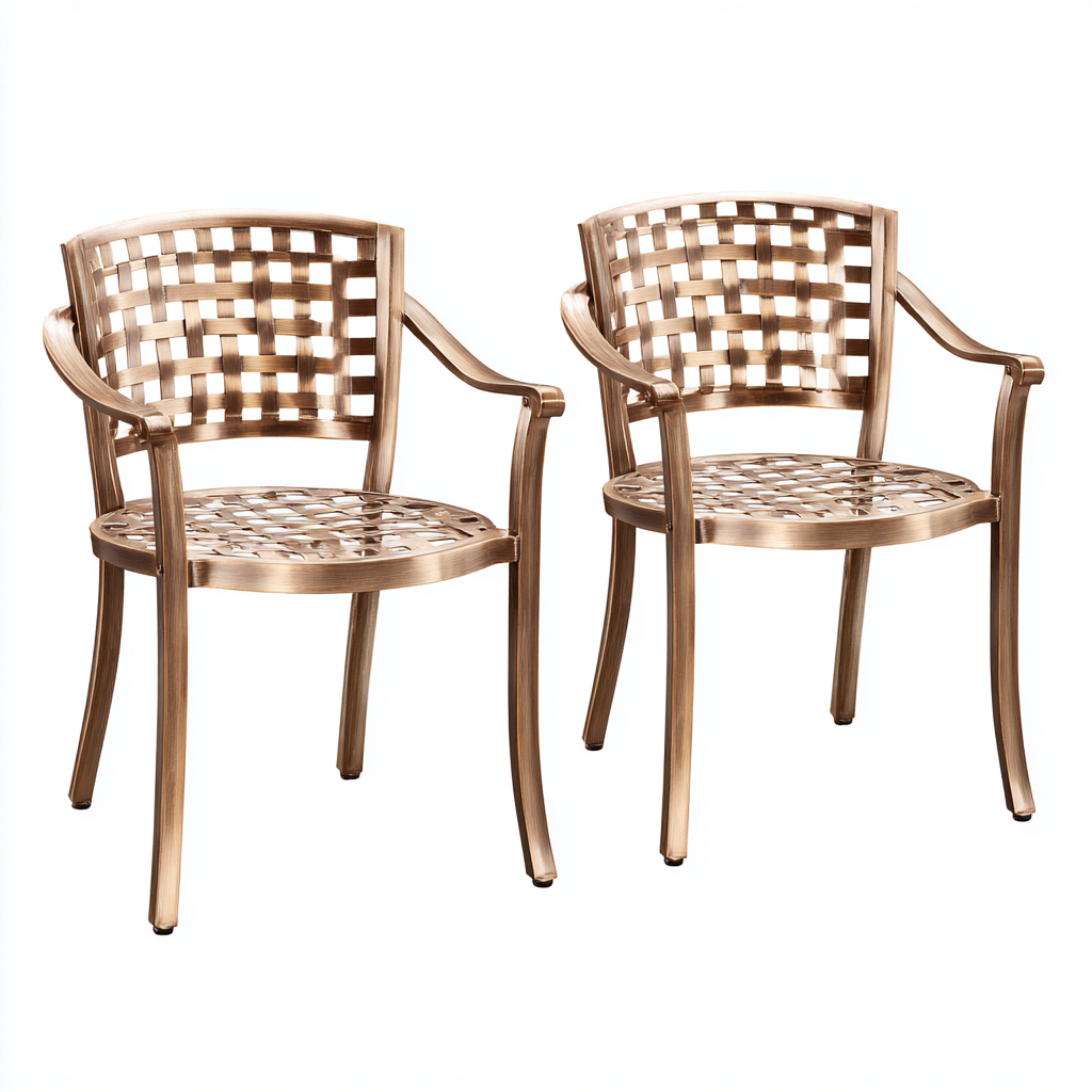 Tuinstoel - aluminium - 60x62x88 cm - brons - modern ontwerp-Chicuse