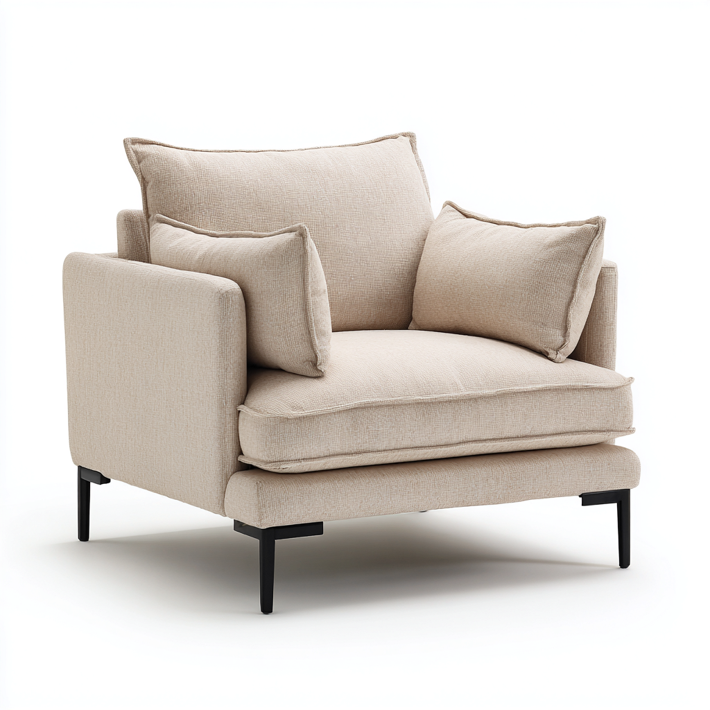 Fauteuil - Stof-metaal - 90x88x86 cm - Beige - Modern design-Chicuse
