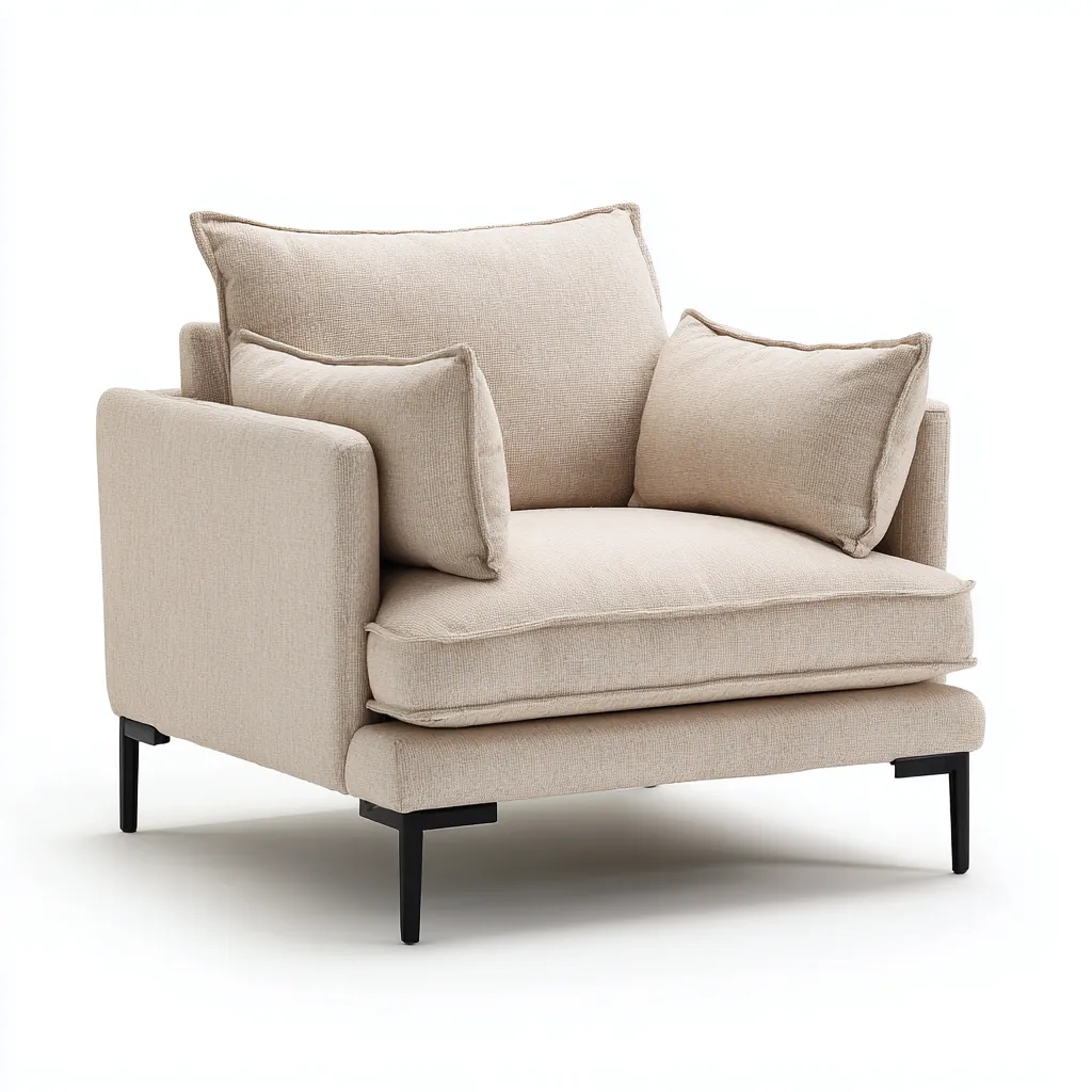 Fauteuil - Stof-metaal - 90x88x86 cm - Beige - Modern design-Chicuse