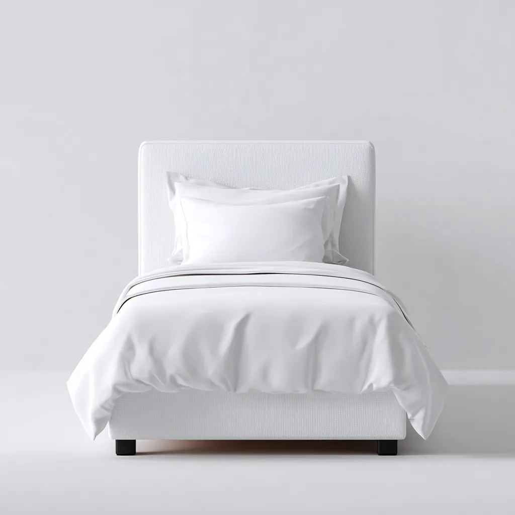 Eenpersoonsbed - Stof-Hout - 200x100x95 cm - Wit - Modern minimalistisch ontwerp-Chicuse