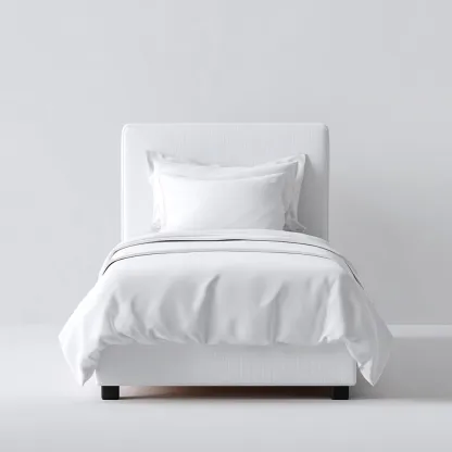 Eenpersoonsbed - Stof-Hout - 200x100x95 cm - Wit - Modern minimalistisch ontwerp-Chicuse