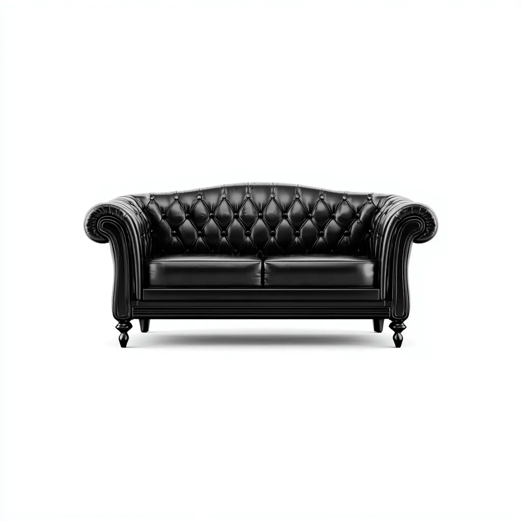 Twee zitsbank - kunstleer - 180x90x75 cm - zwart - Klassiek Chesterfield design-Chicuse