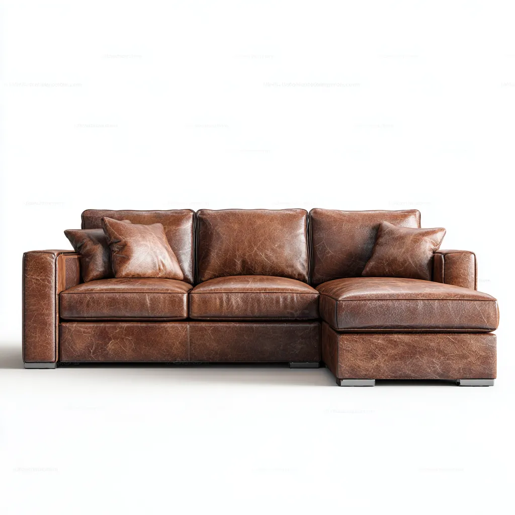 Hoekbank - leer - 270x175x85 cm - bruin - modern ontwerp-Chicuse