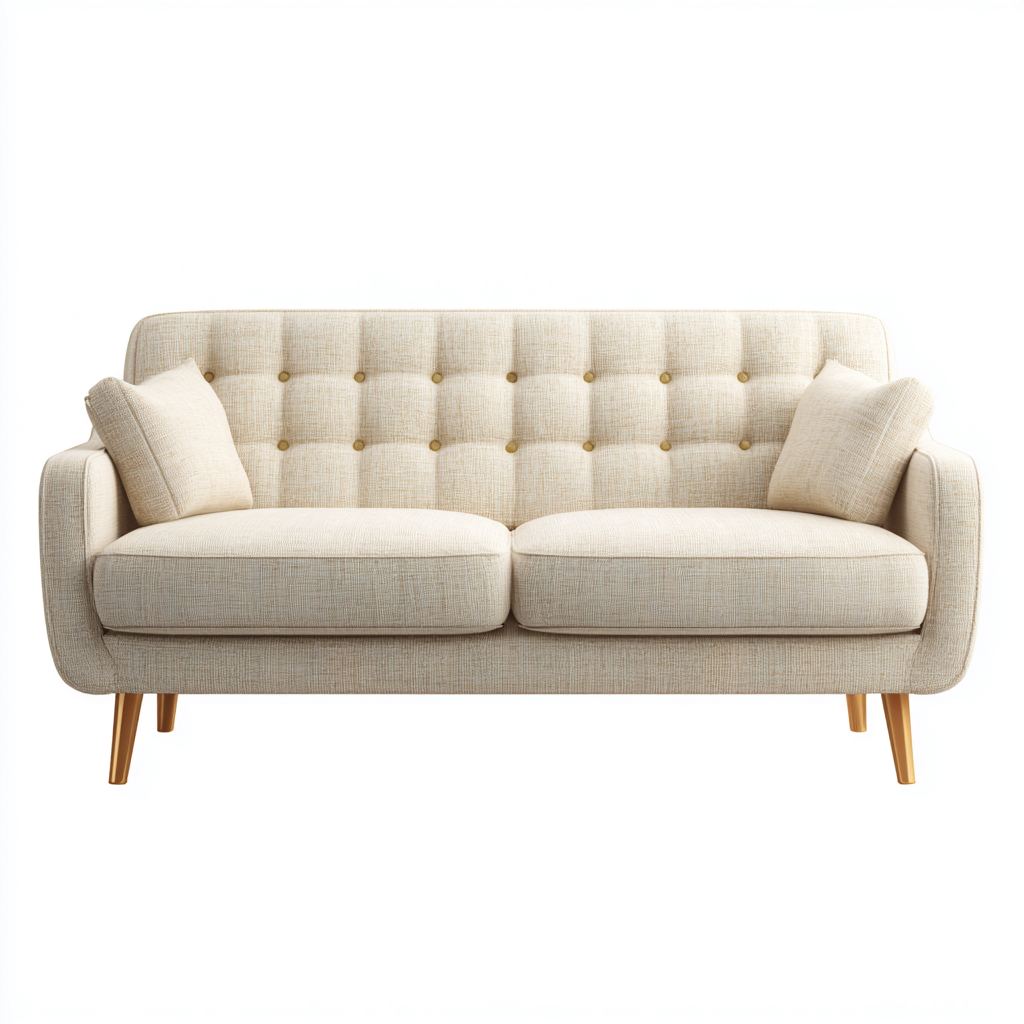 Twee zitsbank - stof - 160x88x83 cm - beige - retro ontwerp-Chicuse